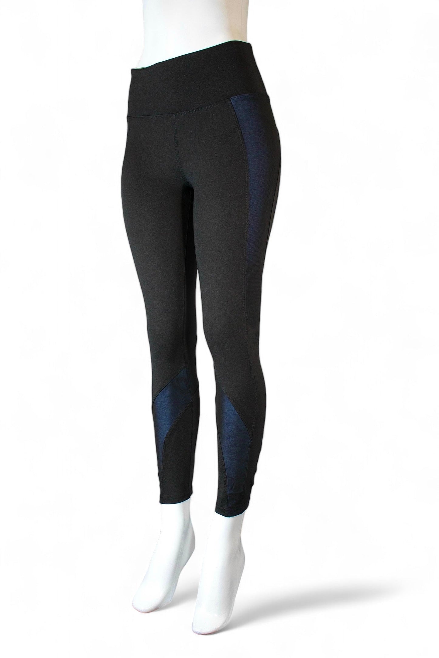 BCBG ALLEGRA LEGGINGS, BLACK PERRY BLUE