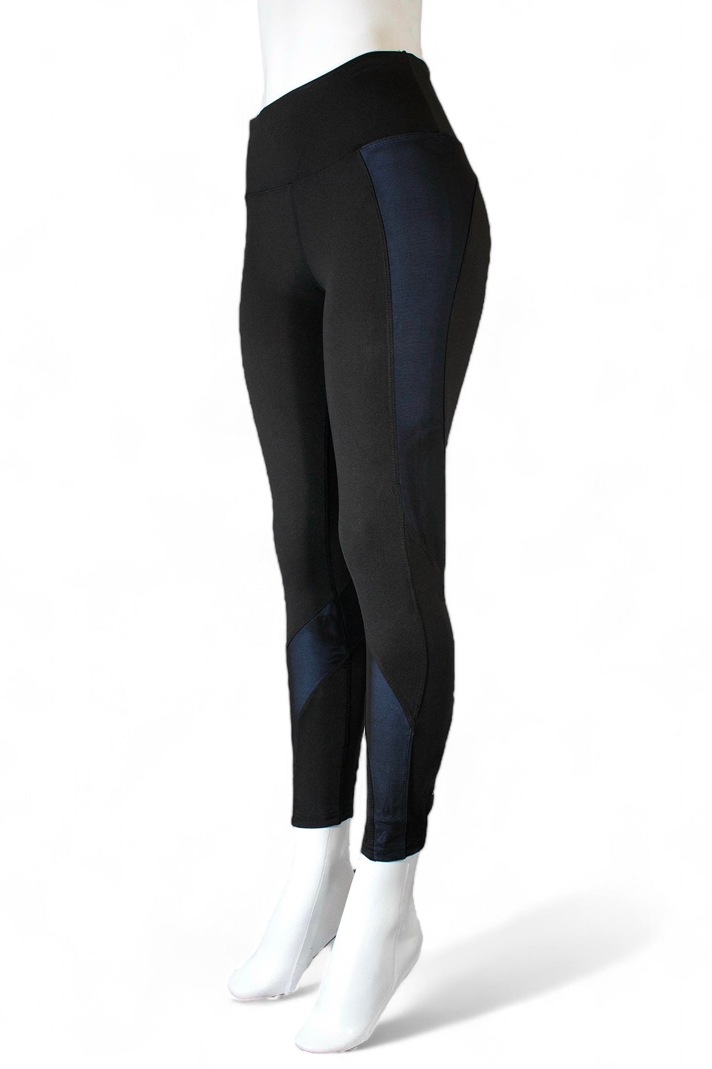 BCBG ALLEGRA LEGGINGS, BLACK PERRY BLUE