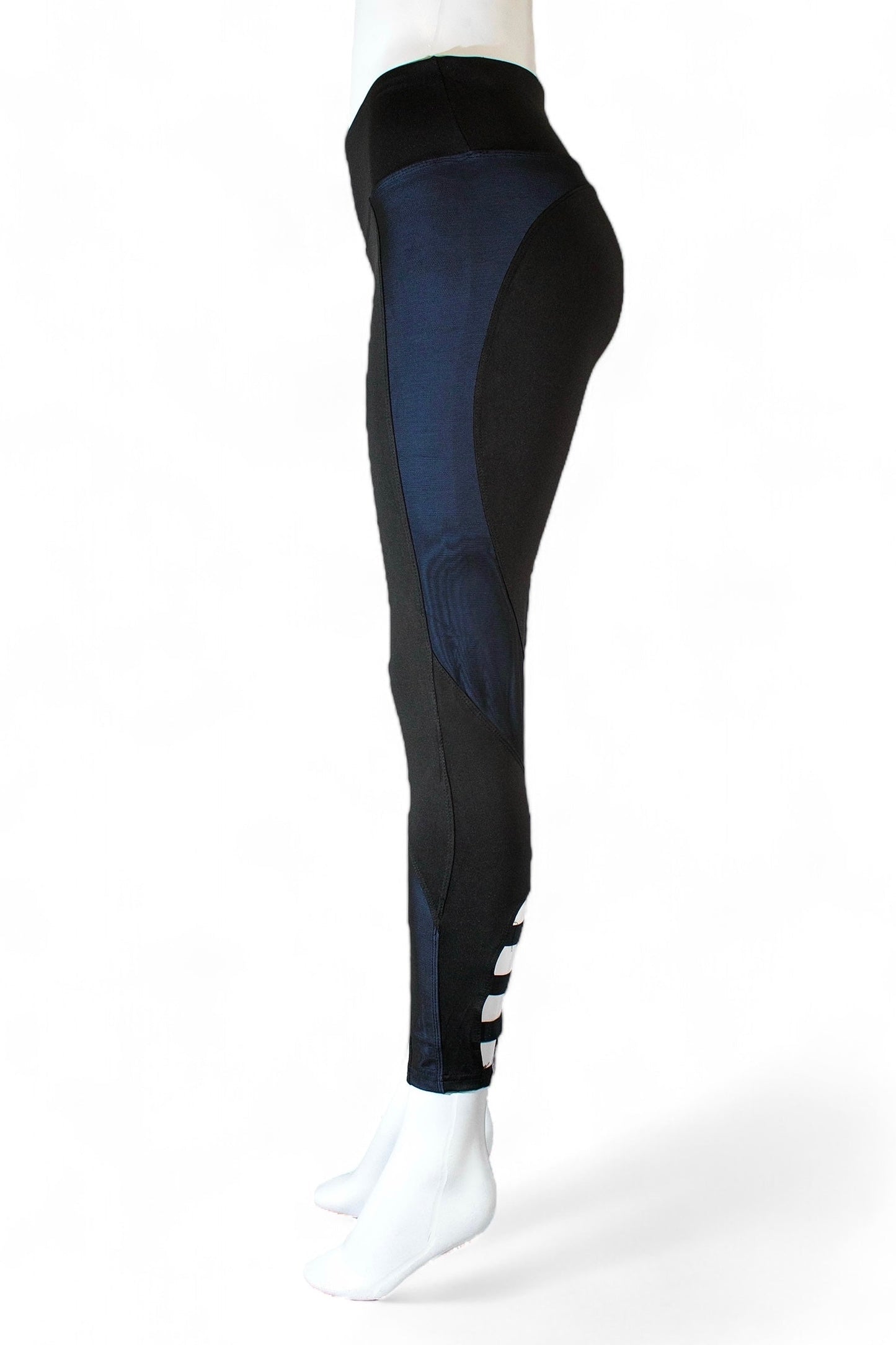 BCBG ALLEGRA LEGGINGS, BLACK PERRY BLUE