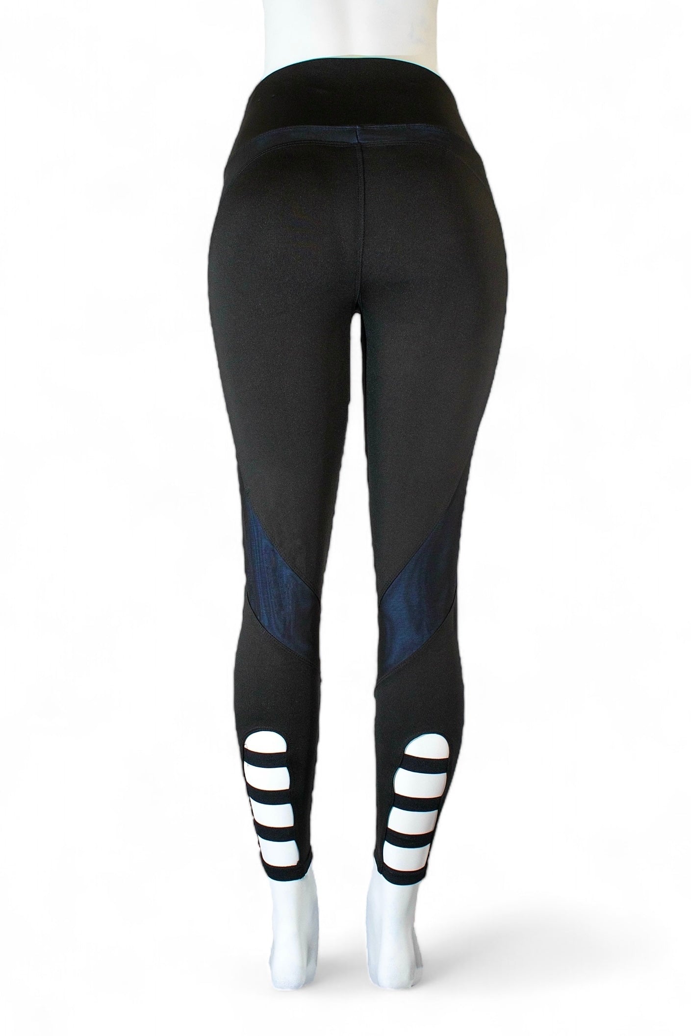 BCBG ALLEGRA LEGGINGS, BLACK PERRY BLUE