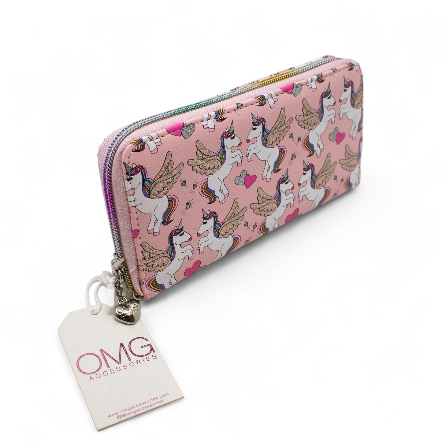 OMG Accessories Winged Unicorn Wallet, Pink