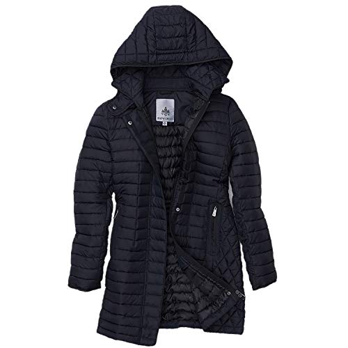 Rainforest Horizontal Quilted Thermoluxe Filled Jacket with Hood - Winter Coat for Women